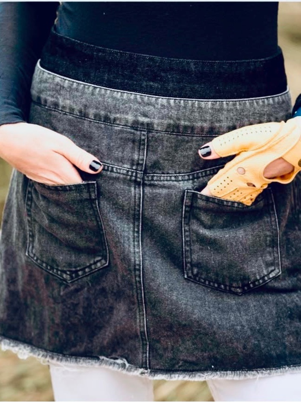 Women's Denim Black & Gray Waist Apron